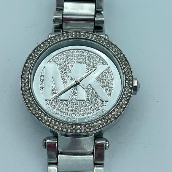 Used Michael Kors Ladies Silver Parker Watch MK5925 - Picture 2 of 8